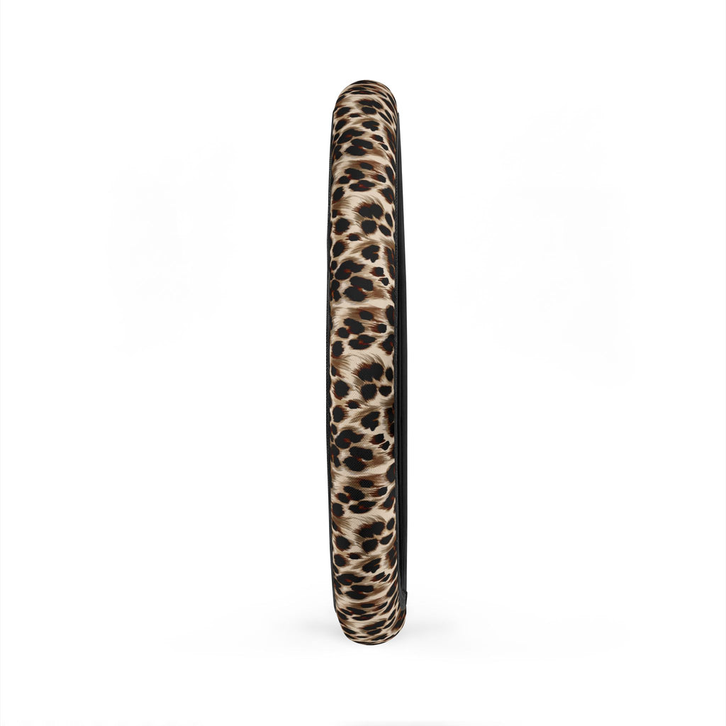 Leopard Print Steering Wheel Cover — Stylish Faux Fur Car Accessory