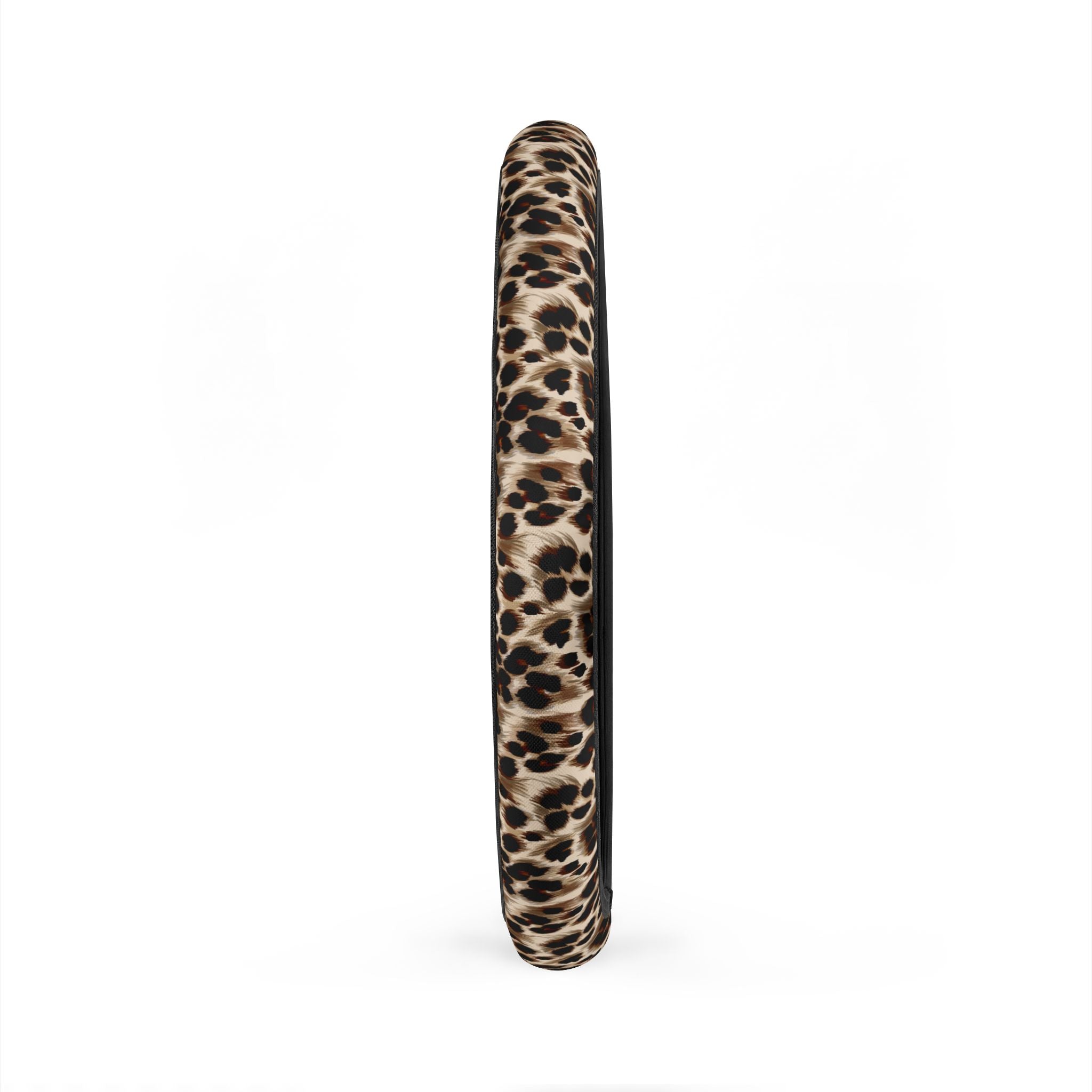 Leopard Print Steering Wheel Cover — Stylish Faux Fur Car Accessory